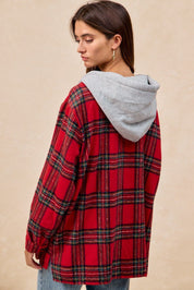 Remington Brushed Plaid Hooded Shacket - Westly