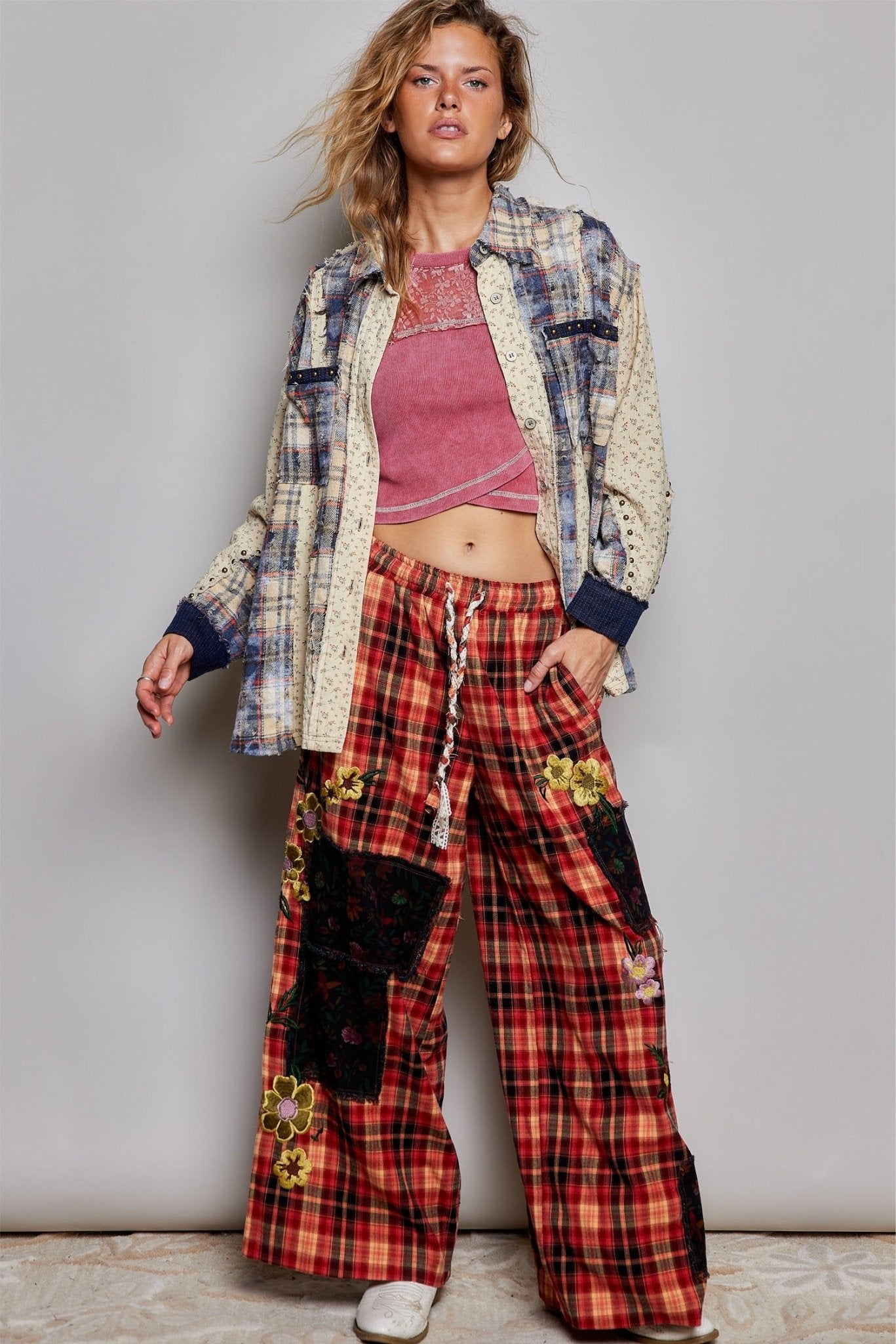 Renegade Mixed Print Studded Shacket - Westly