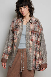 Renegade Mixed Print Studded Shacket - Westly