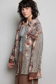 Renegade Mixed Print Studded Shacket - Westly
