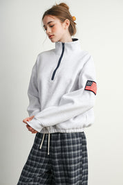Republic Field Flag Patch Half-Zip Fleece in Grey Multi - product photo 7