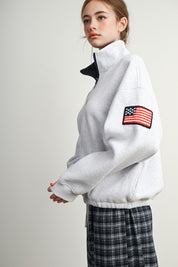 Republic Field Flag Patch Half-Zip Fleece in Grey Multi - product photo 12