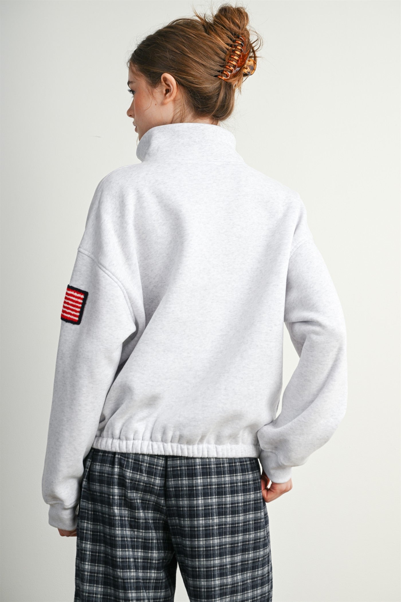Republic Field Flag Patch Half-Zip Fleece in Grey Multi - product photo 13
