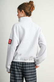 Republic Field Flag Patch Half-Zip Fleece in Grey Multi - product photo 13