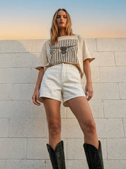 Retro Longhorn Oversized Graphic Tee - Westly