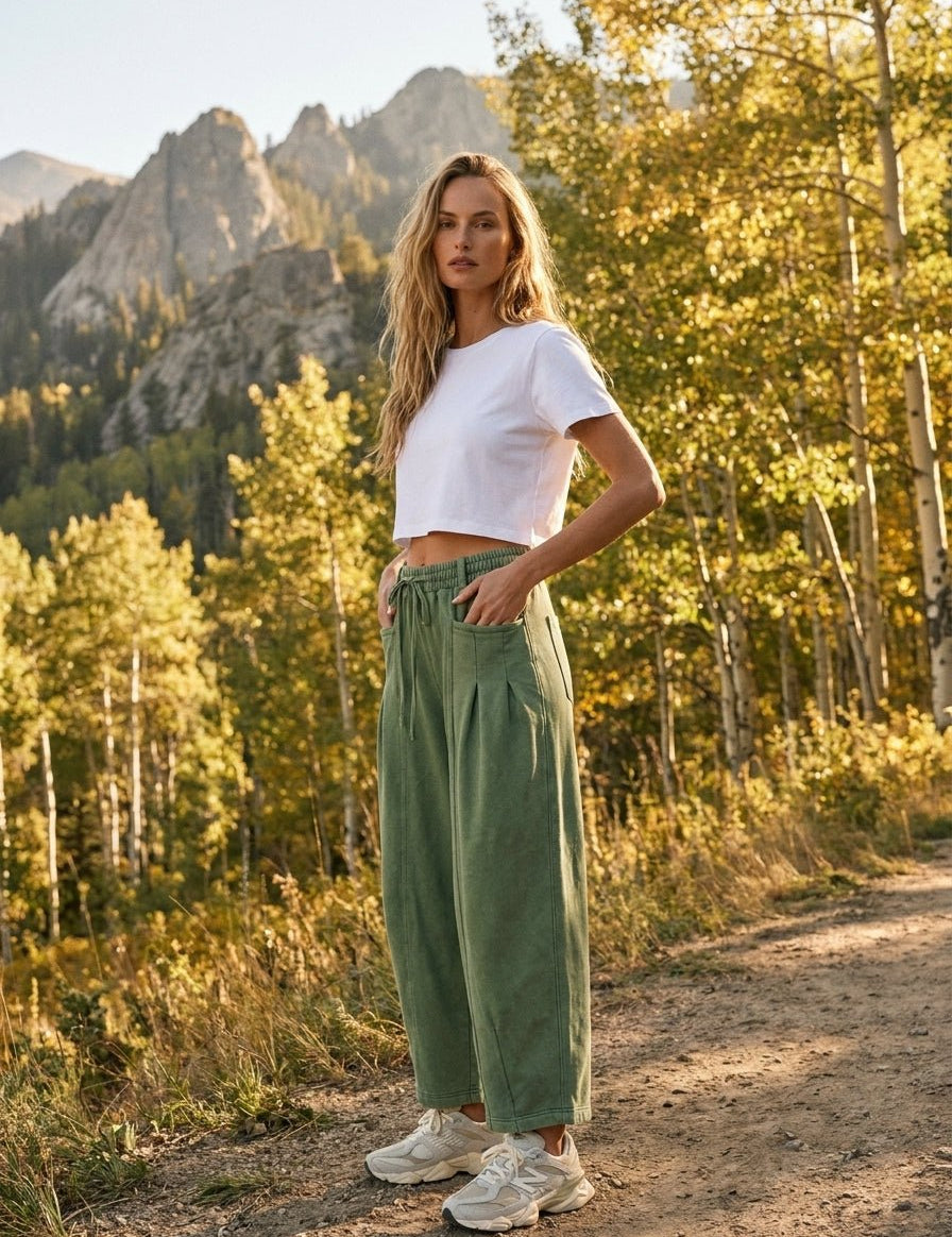 Rhodes Smocked Waist Balloon Barrel Pants - Westly