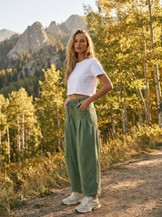 Rhodes Smocked Waist Balloon Barrel Pants - Westly