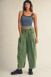 Rhodes Smocked Waist Balloon Barrel Pants - Westly