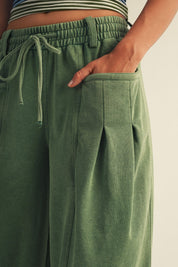 Rhodes Smocked Waist Balloon Barrel Pants - Westly