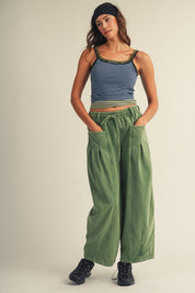 Rhodes Smocked Waist Balloon Barrel Pants - Westly