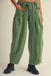 Rhodes Smocked Waist Balloon Barrel Pants - Westly