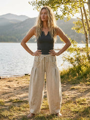 Rhodes Smocked Waist Balloon Barrel Pants - Westly
