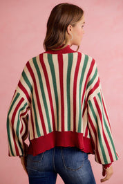 Ribbon Candy Scalloped Stripe Cardigan - Westly