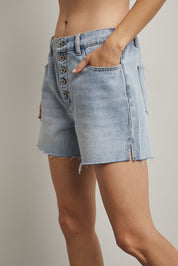 Ridge Button Front Denim Shorts - Westly