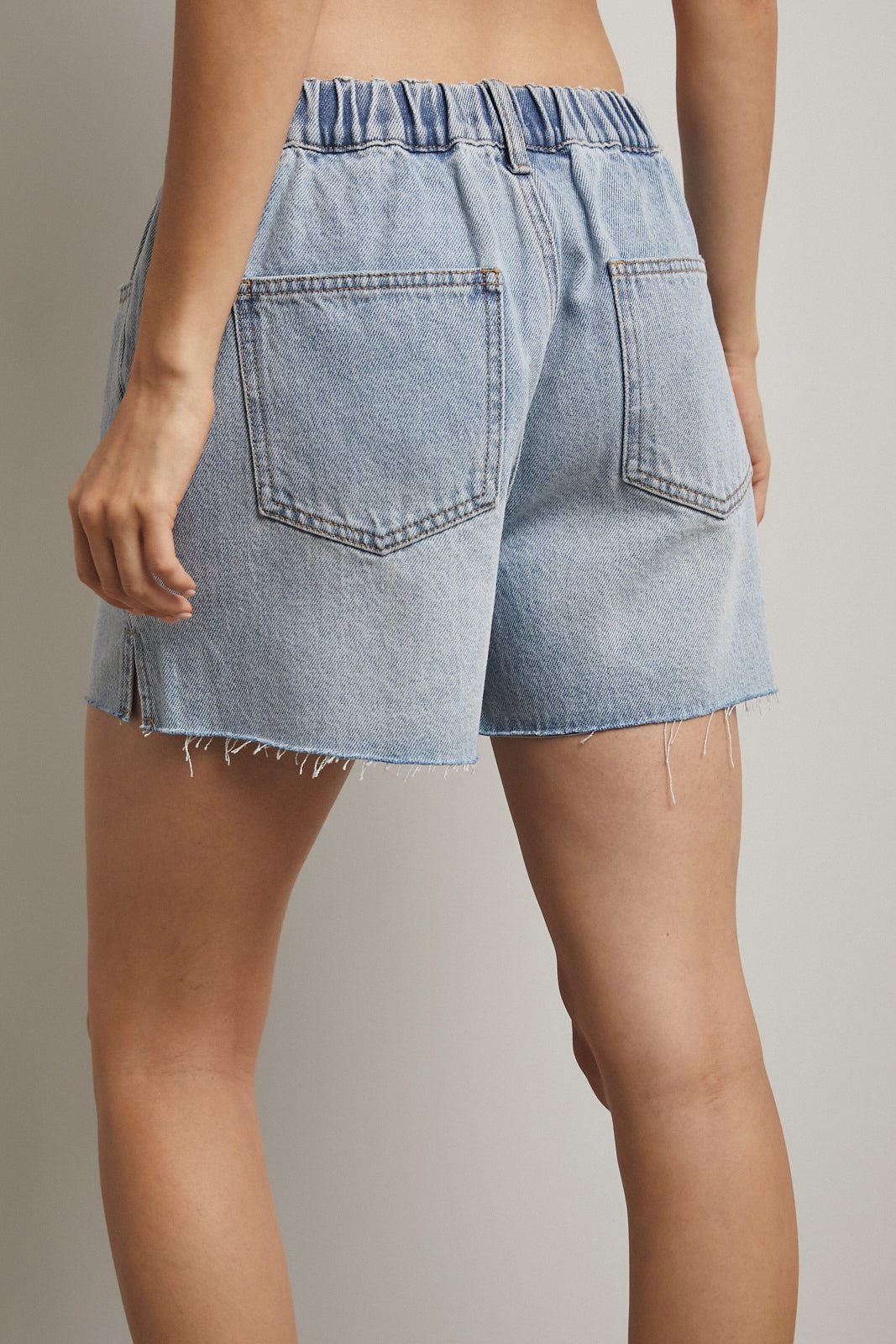 Ridge Button Front Denim Shorts - Westly