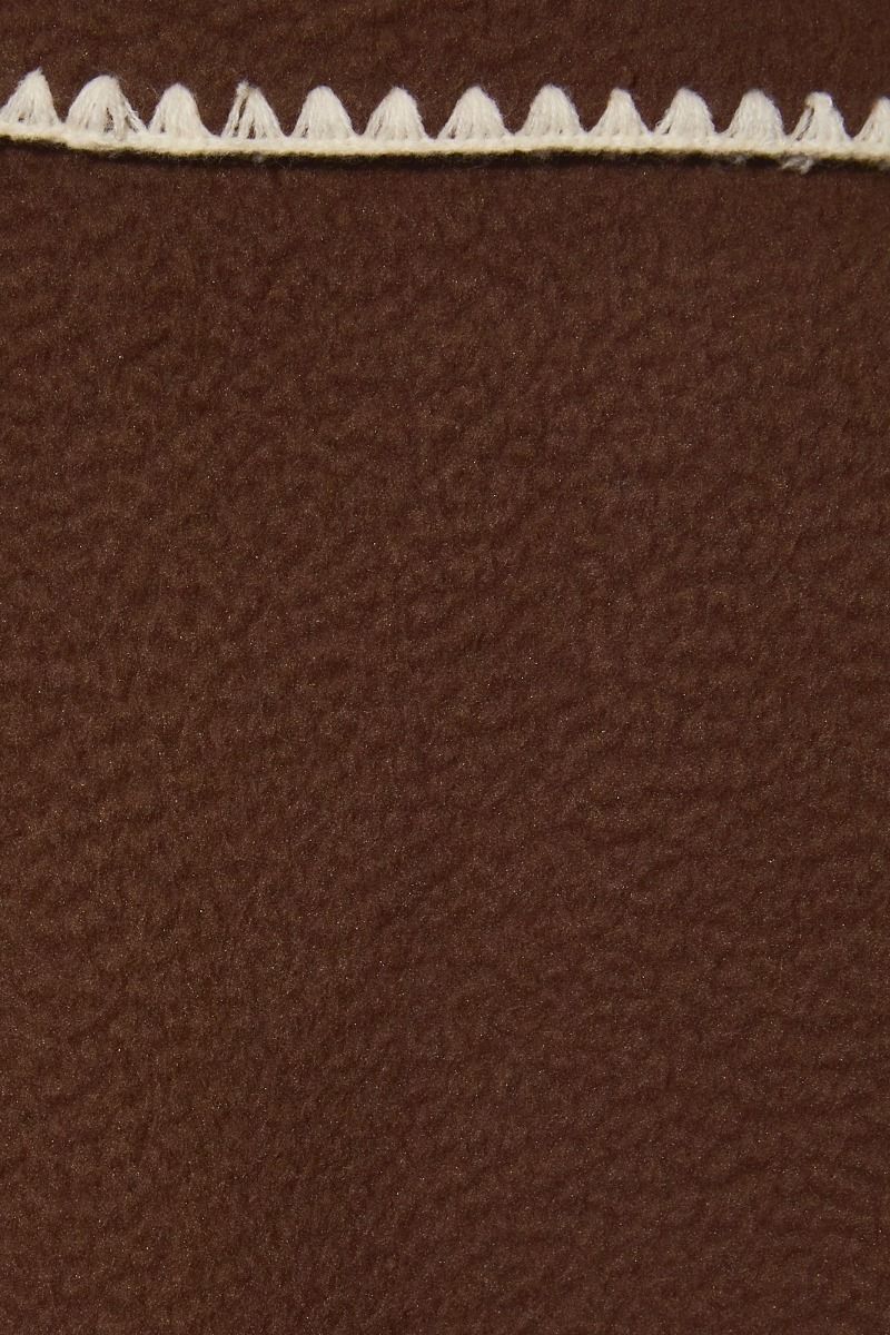 Ridgeline Contrast Stitch Fleece Jacket in Dark Brown Ivory - product photo 7