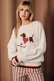 Rinkside Hockey Dog Sweater - White