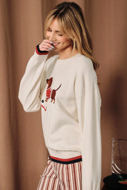 Rinkside Hockey Dog Sweater - White