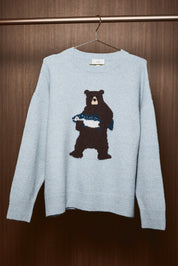 Riverbend Bear & Salmon Knit Sweater in Mint — product photo 05