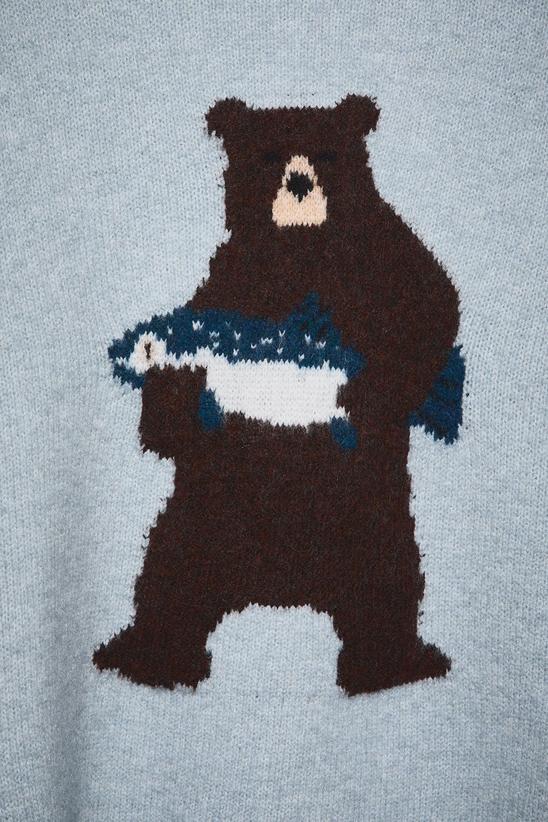 Riverbend Bear & Salmon Knit Sweater in Mint — product photo 07