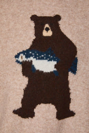 Riverbend Bear & Salmon Knit Sweater in Taupe — product photo 06