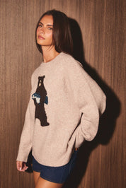 Riverbend Bear & Salmon Knit Sweater - Westly