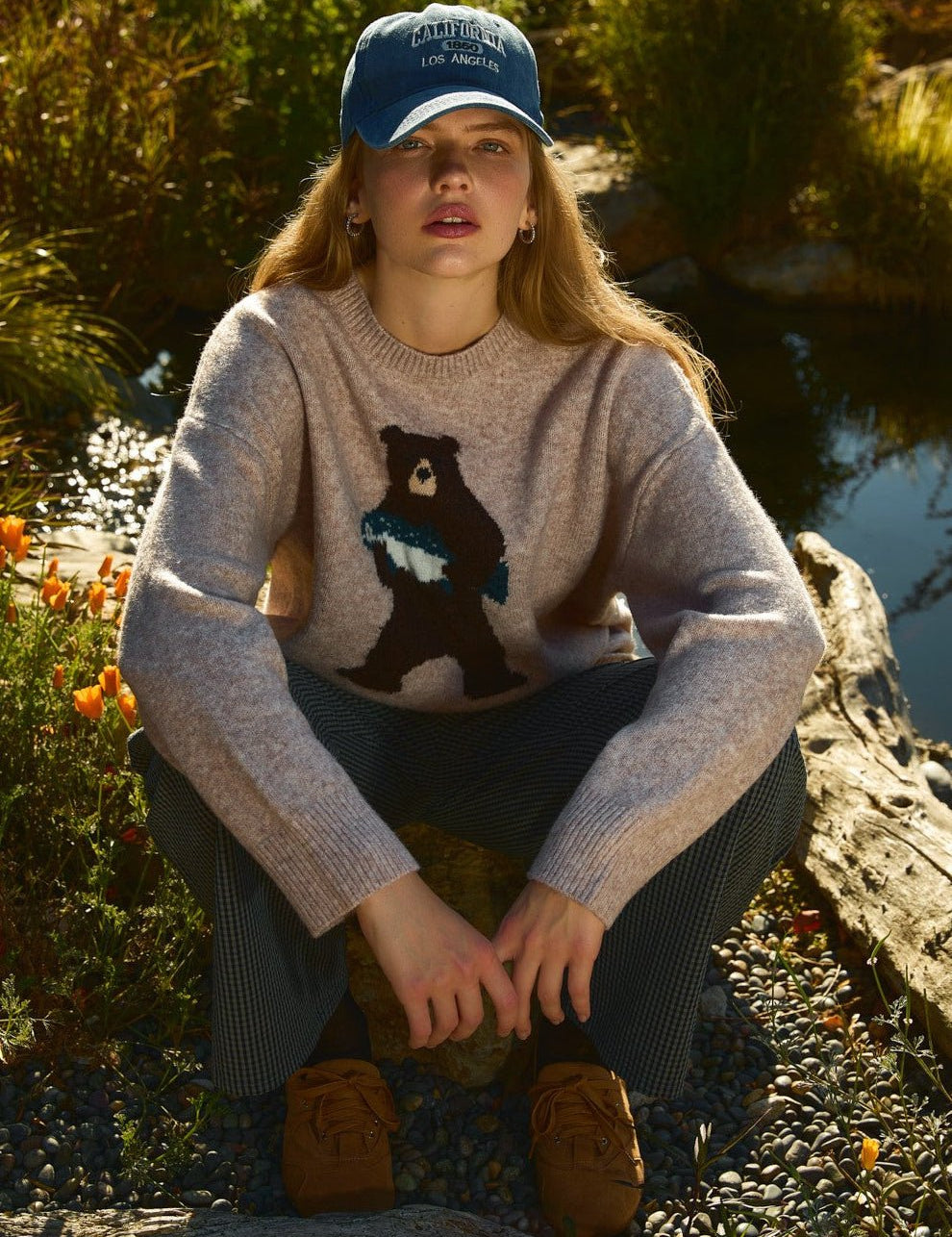 Riverbend Bear & Salmon Knit Sweater - Westly