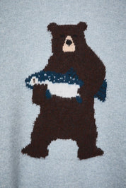 Riverbend Bear & Salmon Knit Sweater - Westly