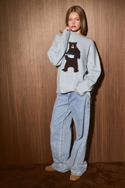 Riverbend Bear & Salmon Knit Sweater - Westly