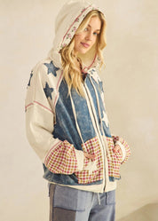 Roadie Oversized Star Patch Zip - Up Hoodie - Westly