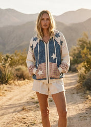 Roadie Oversized Star Patch Zip - Up Hoodie - Westly
