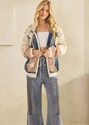 Roadie Oversized Star Patch Zip - Up Hoodie - Westly