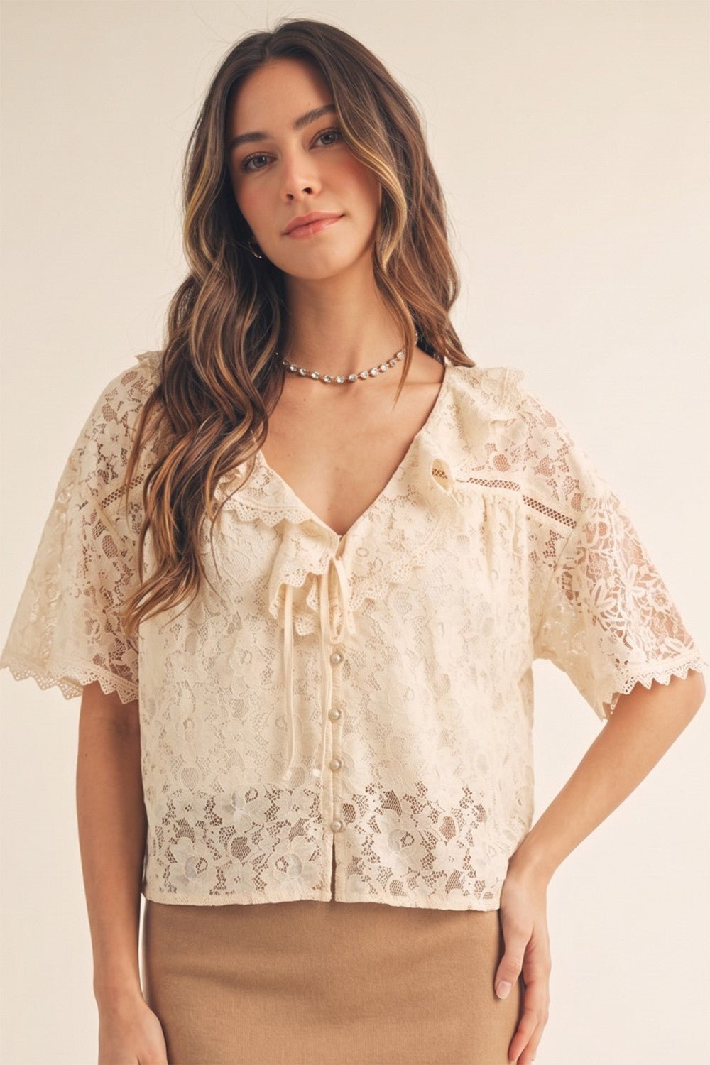 Romantic Ruffles Lace Blouse - Westly