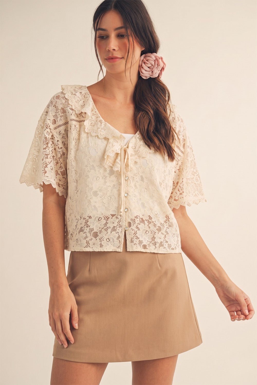 Romantic Ruffles Lace Blouse - Westly