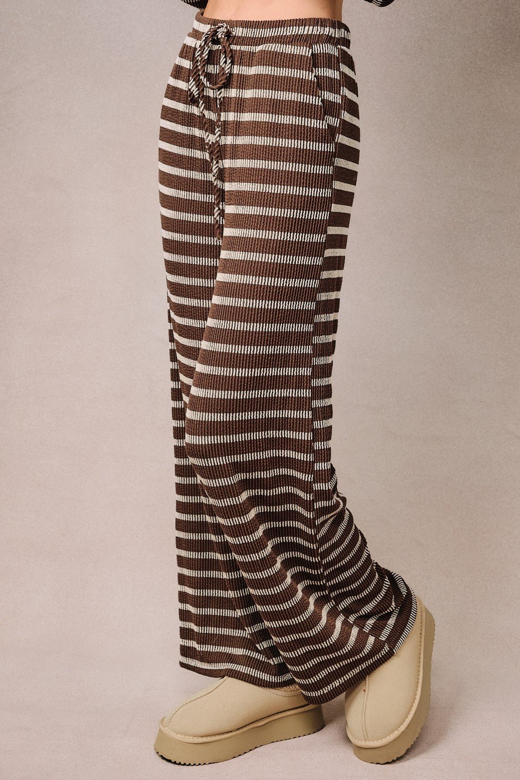 Room Service Striped Ribbed Lounge Pants - Westly