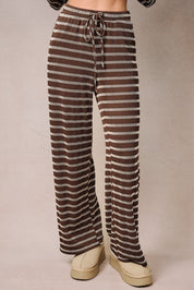 Room Service Striped Ribbed Lounge Pants - Westly