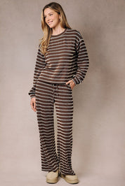 Room Service Striped Ribbed Lounge Top - Westly