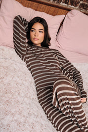 Room Service Striped Ribbed Lounge Top - Westly