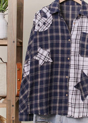 Rory Color Block Plaid Shirt with Patch Detail - Westly