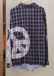 Rory Color Block Plaid Shirt with Patch Detail - Westly