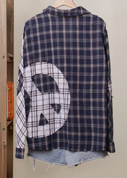 Rory Color Block Plaid Shirt with Patch Detail - Westly