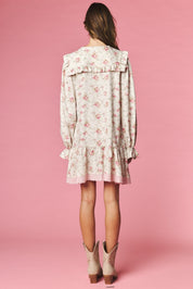 Rosalind Ruffle Collar Floral Mini Dress - Westly