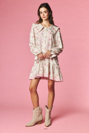 Rosalind Ruffle Collar Floral Mini Dress - Westly