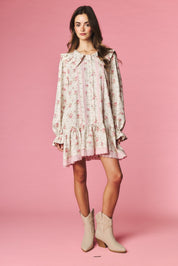 Rosalind Ruffle Collar Floral Mini Dress - Westly