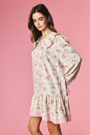 Rosalind Ruffle Collar Floral Mini Dress - Westly