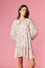 Rosalind Ruffle Collar Floral Mini Dress - Westly