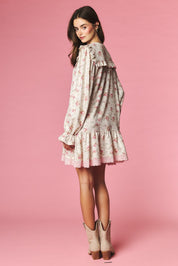 Rosalind Ruffle Collar Floral Mini Dress - Westly
