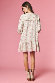Rosalind Ruffle Collar Floral Mini Dress - Westly