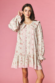Rosalind Ruffle Collar Floral Mini Dress - Westly