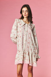 Rosalind Ruffle Collar Floral Mini Dress - Westly
